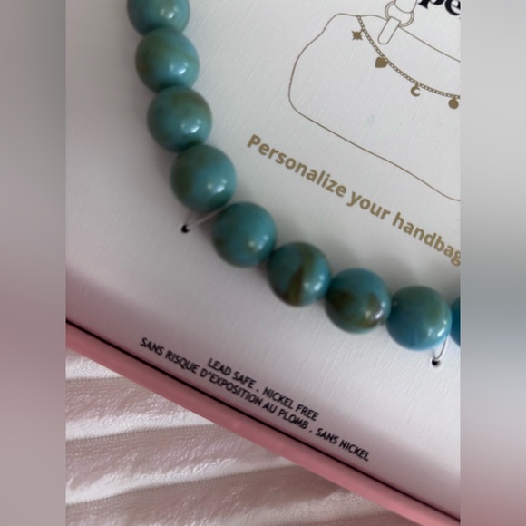 Piper Aqua Beaded Bag Charm - Picture 3 of 5